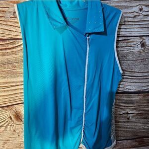 Swingdish sleeveless top teal/white women's XL pre-owned